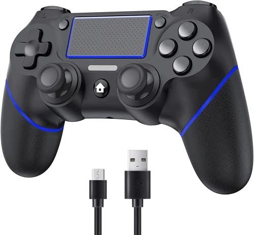Catmart Wireless Controller for PS4, P4 Wireless Game Controller with Dual Vibration/6-Axis Gyro Sensor/Audio Function, Controller Joystick Gamepad for PS4/Slim/Pro Console (Blue) Cover