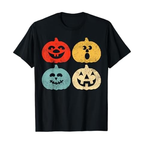 Vintage Halloween Pumpkin Women, Men, Kids, Funny Retro Gift T-Shirt Cover