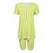 Pajamas For Women Set Summer Fashion V Neck Matching Short Sets Stripes Casual Slim Lightweight Lounge Night Wear your the orders Yellow L