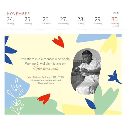 Postkartenkalender Kluge Frauen 2025: Wochenkalender 2025, 53 Postkarten mit Zitaten von bekannten Frauen