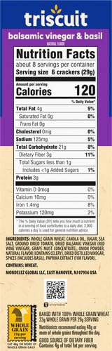 Miniatura 23 de TRISCUIT Galletas, vinagre balsámico y sabor a albahaca, 1 caja (8.5 oz)