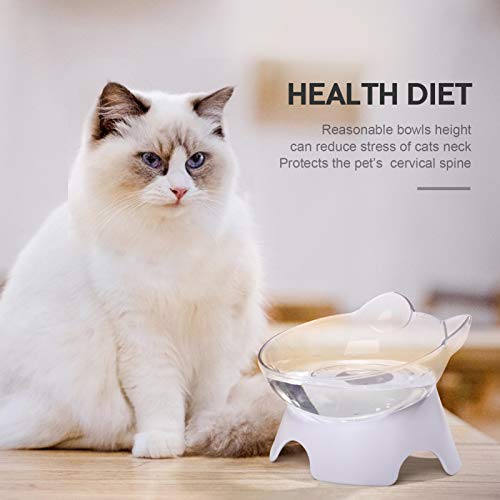 Milifun Cat Bowl, Anti Spill Tilted Cat Food Bowls, Whisker Fatigue Elevated Cat Bowls, Set For Cat And Puppy, Cat Bowl Holds About 1 Cup Of Pet Food #TOP5