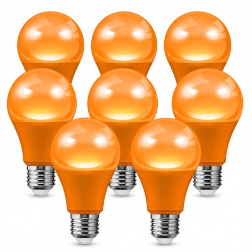 Image of L LOHAS LED Halloween Orange Light Bulbs Outdoor, Orange Colored Light Bulb