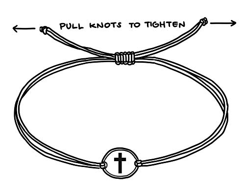 Stainless Steel Cross Bracelet For Women & Men, Hypoallergenic Cross Charm On Black String Adjustable To 8.5" Durable String Bracelet - Christian Gifts, Faith Gifts & Religious Gifts For Women #TOP4