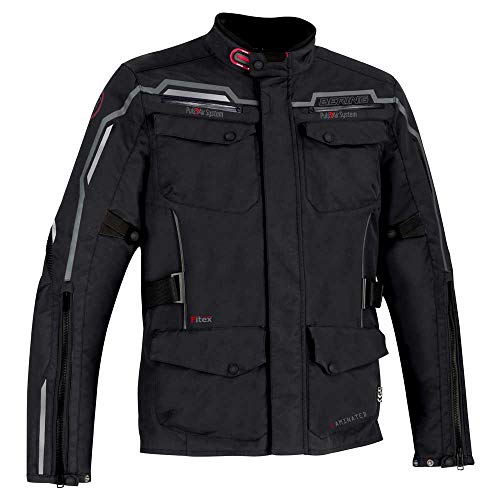BERING Motorradjacken SANTIAGO Schwarz, Schwarz, 4XL