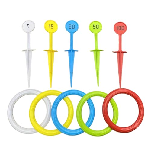 Kustimantu Ringwurfspiel Für Kinder - Farbiges Interaktives Wurfspiel,Gartenspielzeug Für Familien Kinder Jugendliche Mädchen Drinnen Draußen Garten Strandhaus