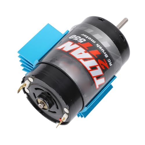 POENVFPO 550 RC Car Motor, Brushed Motor with Blue Heat Sink Fit for Axial SCX10, Hpi, JL 90046, Includes 1/8in Shaft for Model Cars (21T)