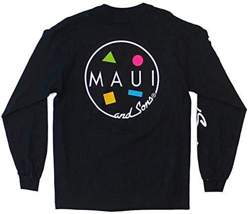 Maui and Sons Classic Cookie Logo Long Sleeve T-Shirt (Black, M)