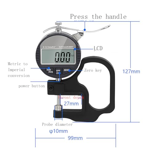Calibrador digital para medir espesores de cuero y papel miniatura 6