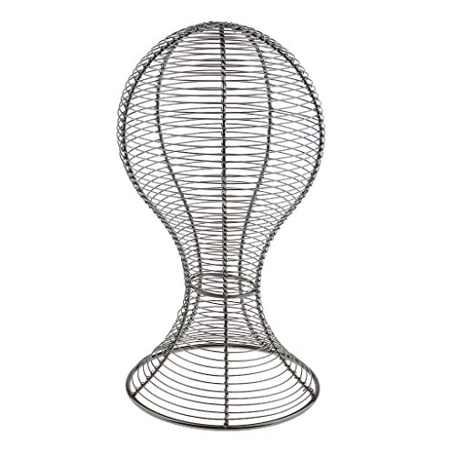 FAKEME Novo suporte de cabelo para peruca com cabeça de manequim - preto prateado, conforme descrito