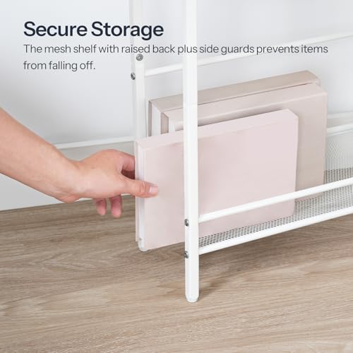 Image of HOOBRO Small Narrow Side Table with Charging Station, Skinny End Table for Small Spaces, Slim Nightstand with USB Ports Outlet, Sofa Beside Table with Storage Shelf, White WT102UBZ01