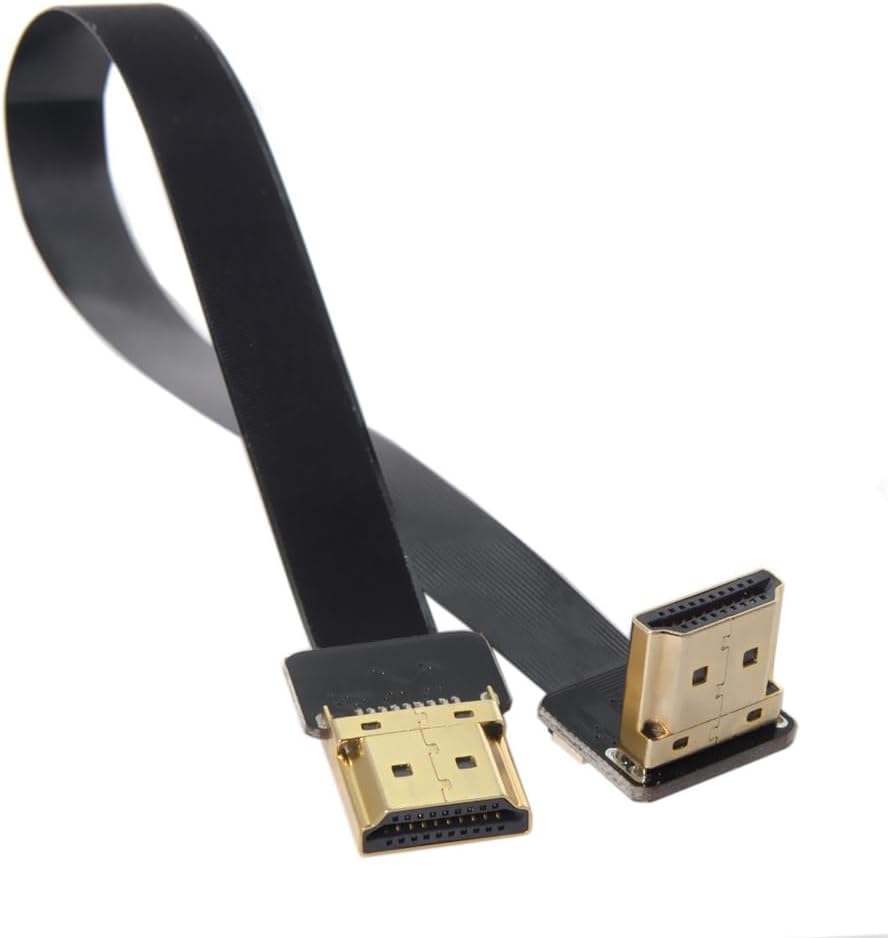 NFHKCYFPV FPV HDMI Male to Up Angled 90D HDMI Male HDTV FPC Flat Cable for FPV HDTV Multicopter Aerial Photography