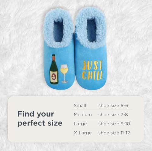 Image of Snoozies Slipper Socks -Funny Quote House Slippers for Women, Non-Slip Fuzzy