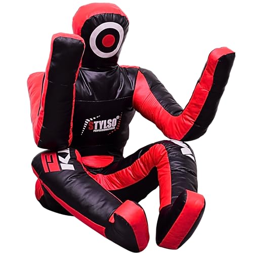 Wrestling Dummy Grappling Dummies - BJJ Dummy MMA Judo Karate Training jiu Jitsu Dummy Adult Un-Filled - Sitting (Charcoal Black)