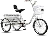 3-Rad-lastenrad Mit Korb 3-Rad-Cruiser-Trike-fahrräder Erwachsenen-Trike-Dreirad 20 Zoll Verstellbares 3-Rad-Fahrrad Mit Doppelbremssystem