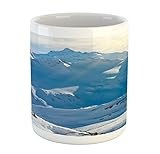 Taza Picos Nevados De Las Montañas Temporada De Invierno Tierras Alpes Alta Europa Escénica Surrealista Taza De Café Premium Tazas De Cafe Duraderas Tazas Desayuno para Agua Té 330Ml