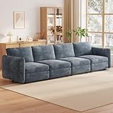 Guyii Sofá de salón Modular de Tela de Terciopelo, Sofas de Salon cheslong cómodos para salón o apartamento (Sofá Recto de 4 plazas)