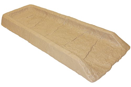 24" Polyethylene Decorative Downspout Rain Splash Block with Natural Stone Appearance - Sandstone