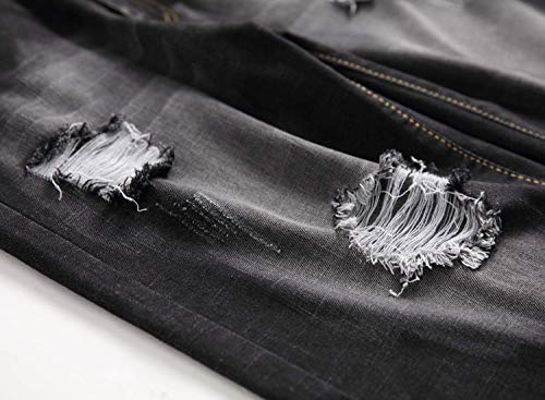 image for LATUD Men’s Fashion Ripped Short Jeans Casual Denim Shorts with Hole