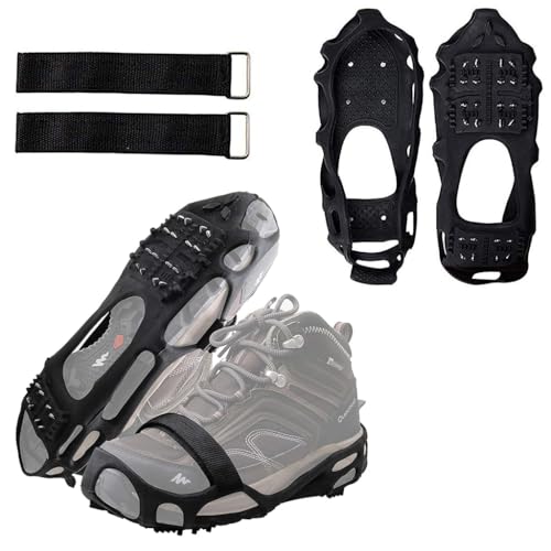 Proberos® Anti-Slip Ice Cleats for Shoes, 24 Manganese Steel Spikes with Adjustable Straps,...