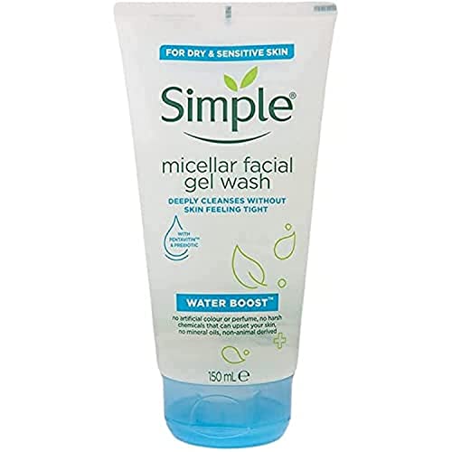 Simple Water Boost Micellar Facial Gel Wash, 150 ml/5.07 oz (pack of 1)