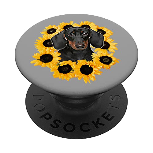 Doxie Wiener Cane Amante Pet Papà Mamma Girasole Bassotto PopSockets PopGrip Intercambiabile