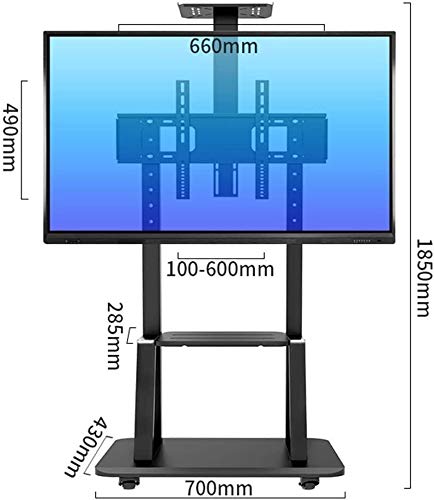 Soporte móvil para TV de 55 a 75 pulgadas con 2 estantes miniatura 2