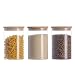 Leaf House 3x1000ml Bocaux Pots de Rangement Alimentaire Conservation en Verre Borosilicate avec Couvercle Hermétique (10x15cm)