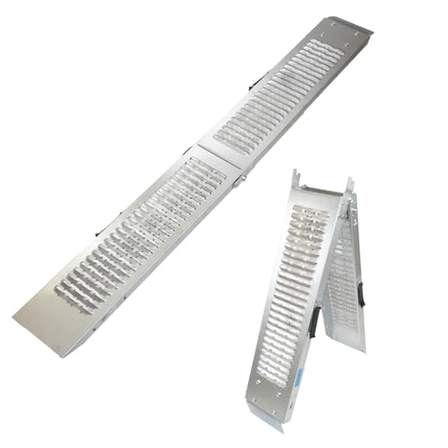TRUTZHOLM 1 x Auffahrrampe Stahl 189 cm Tragkraft 200 kg klappbar gewölbt Verladerampe Rampe grau