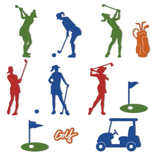 DELORIGIN Play Golf Cutting Dies Card Borders Stitch Sports Silhouette