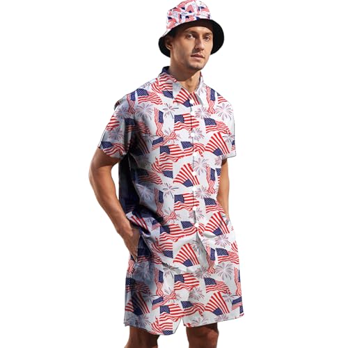 2 Piece Outfits Hawaiian Shirt and Shorts with Hat3