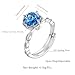 Birthstone Rose Ring - 925 Sterling Silver Rose Cut Cubic Zirconia Flower Adjustable Ring Anniversary Engagement Promise Ring Birthday Jewelry Gift for Women Wife Mom Daughter (09-September)