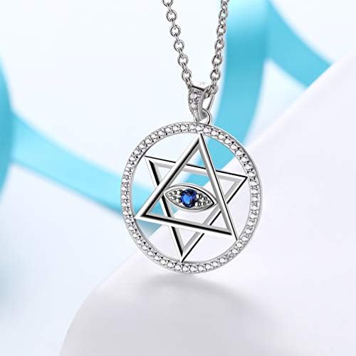 Turkish Blue Evil Eye Necklace Womens Protection Symbolic Collection Evil Eye Necklace Jewelry Gifts for Christmas 925 Sterling Silver Blue Eye Pendant Necklace Good Luck Necklace Jewellery Gift for Wife Girlfriend