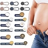 YUVKIN 18 Piezas Botón Ajustable para Pantalones de Metal Extensor de Cintura para Embarazo y Jeans, Ampliador de Botones para Mujeres y Hombres
