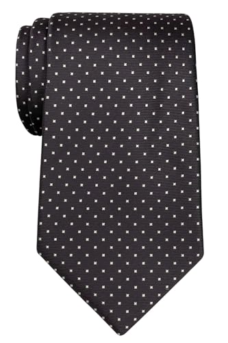 Retreez Pin Dots Woven Microfiber Men's Tie - Dark Brown with Brown Pin Dots