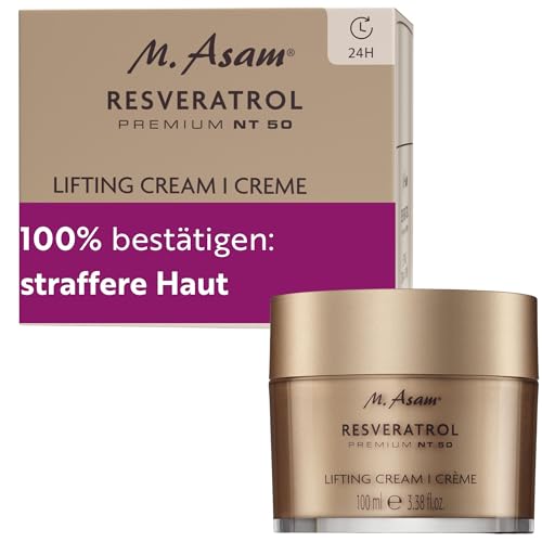 M. Asam Resveratrol Premium NT50 LONGEVITY Lifting Creme XXL (100ml) – Anti Aging Crème mit LONGEVITY-Formel für sichtbar geliftete Haut, mit Hyaluron, Feuchtigkeitscreme für jeden Hauttyp