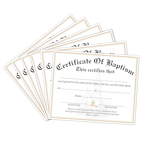 25 PCs Baptism Certificates for Church，8X10 Inches Baby Dedication Certificate, Blank Baby Dedication Certificates Paper Single-Sided Printed, Baby Dedication Christening Gifts for Girls Boys -A01