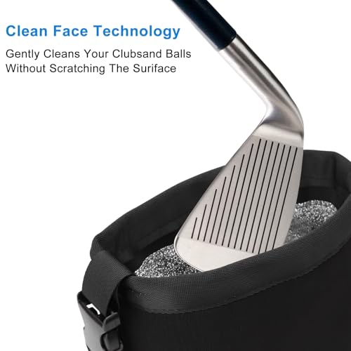 ZMDMAH Golfball Reinigungstasche Golf Club Reinigungsbeutel für Golfschläger wasserdichte Tasche Reinigungstasche mit Abnehmbarer Clip Tragbare Golfballtasche Waschtasche für Männer und Frauen