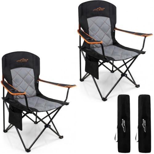 FAIR WIND Oversized Padded Camping Chair 2 Pack 350 LBS...