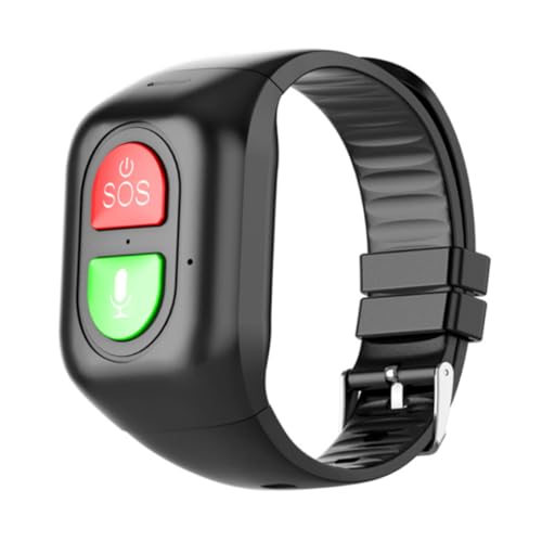 Syglawnd Rastreadores de Actividad física, Pulsera SOS Pulsera de Seguimiento GPS Ubicación Llamada de Emergencia Rastreadores de Actividad física Reloj para Personas Mayores Niños Negro, Emergencia