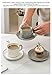 Solid Color Tea Cups and Saucers with Silver Trim Ceramics Mugs for Coffee Latte Mugs Tea Cup Gift for Mothers’ Day (White)