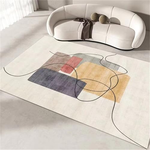 Tapis beige extra plat 50x80cm lavable au design minimaliste - 2