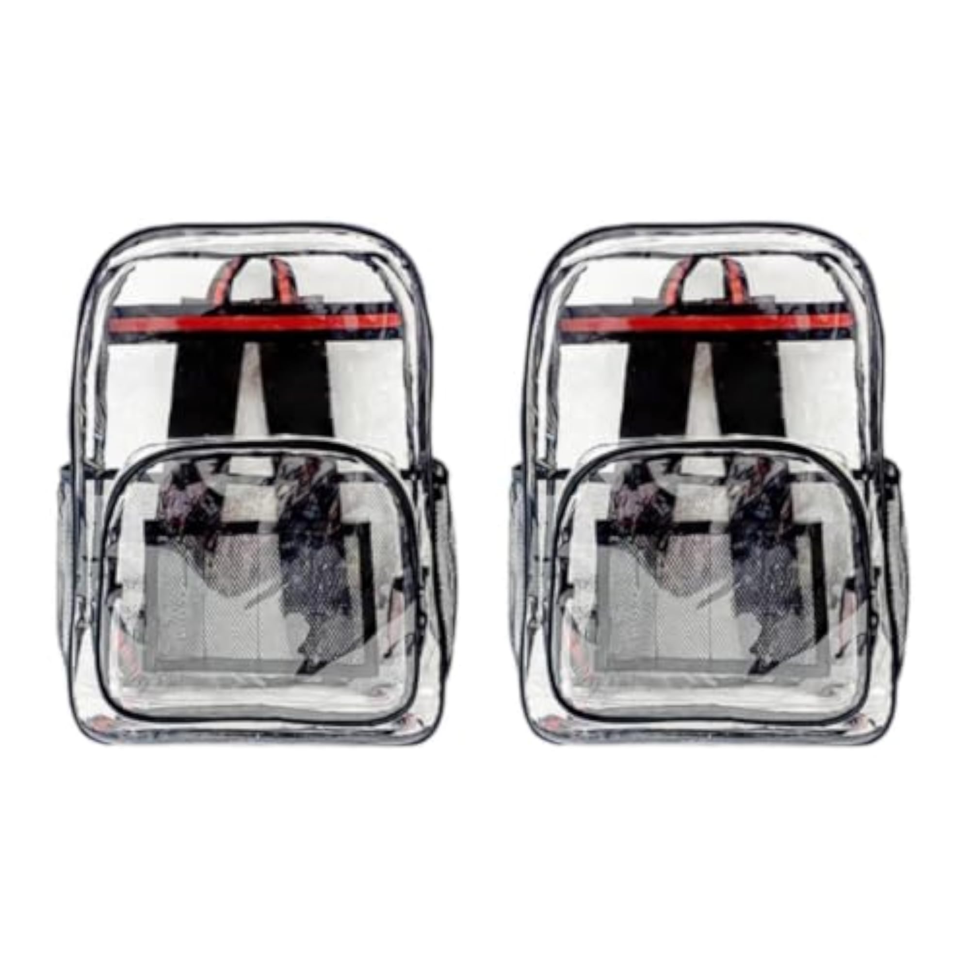 2 Pieces Transparent PVC Backpack, Unisex Clear Daypack