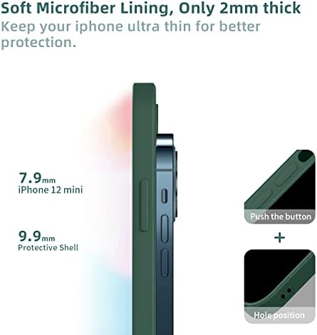 WXX iPhone 13 Mini Case, Silicone Camera Protection Ultra Slim Case Soft Gel Cover Rubber Lightweight Anti-Scratch Phone Case Compatible for iPhone 13 Mini 5.4-Inch Dark Green