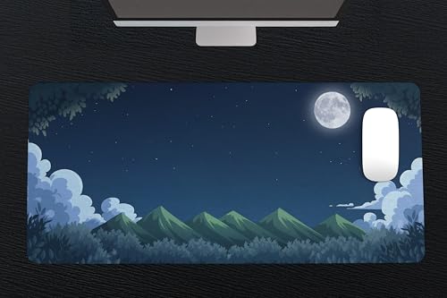 Image of Night Sight Premium Desk Mat | Anti-Skid | Anti-Slip | 80 x 30 cm | Laptop Mat for Work from Home /Office /Gaming- Extended Mouse pad and Keyboard Desk mat
