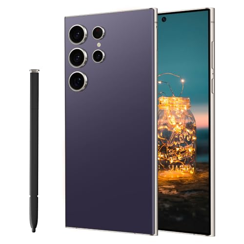 C24 Ultra 5G Smartphone,6+256GB Unlocked Phone, Android 13.0，48+108MP Zoom Camera,6.8″ HD+ Display, Long Battery Life 6800mAh,Dual SIM 5G Cell Phone, Dual SIM,Build-in Pen Phone (Deep Purple)