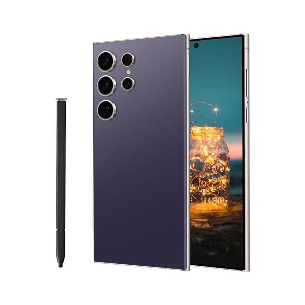 C24 Ultra 5G Smartphone,6+256GB Unlocked Phone, Android 13.0，48+108MP Zoom Camera,6.8″ HD+ Display, Long Battery Life 6800mAh,Dual SIM 5G Cell Phone, Dual SIM,Build-in Pen Phone (Deep Purple)