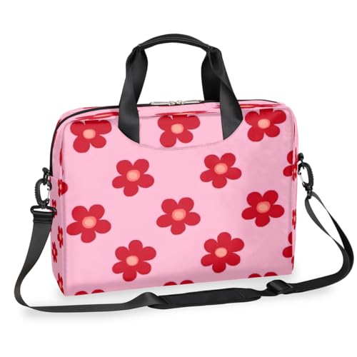 Maletín para Laptop con Estampado Floral Rojo