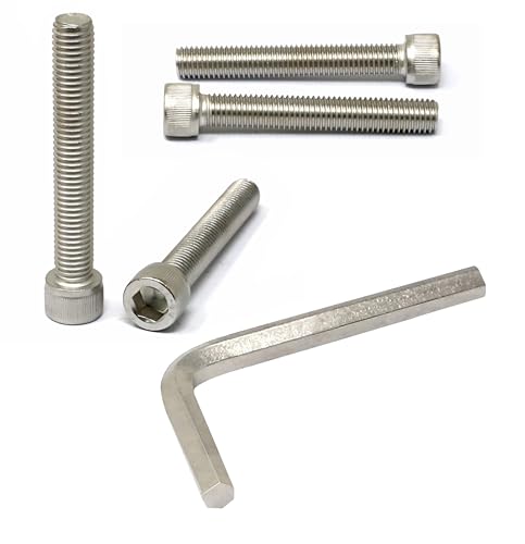Image of iexcell 4 Pcs M12 x 80mm Thread Pitch 1.75 mm Stainless Steel 304 Hex Socket Head Cap Screws Bolts Kit