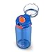 ZULU Kids Flex 16oz Tritan Plastic Water Bottle with Silicone Spout, Leak-Proof Locking Flip Lid and Soft Touch Carry Loop for School Backpack, Lunchbox, and Outdoor Sports, Blue